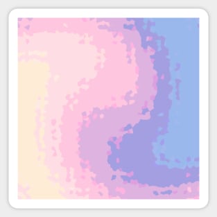 Waves Of Pastel Yellow, Pinks and Blue Sticker
